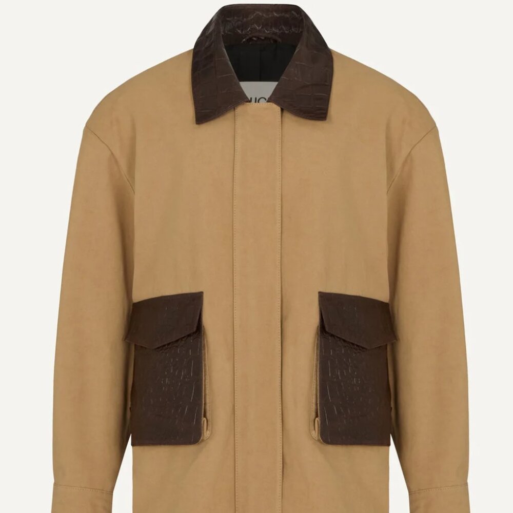 Ducie Magda Canvas and Leather Jacket size Large